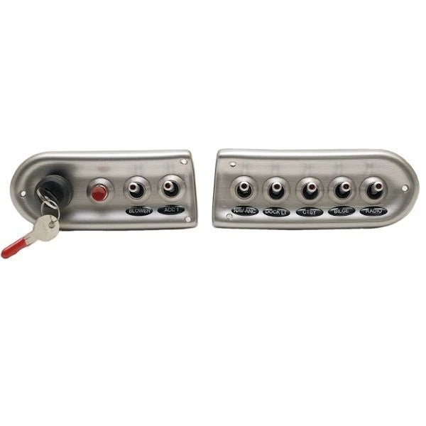 Wellcraft Boat Switch Panel Set - Igntion Silver Plastic (2 PC)
