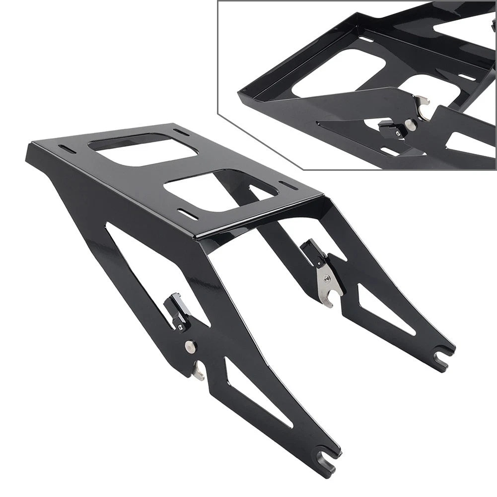 Black Two Up Trunk Mount Luggage Rack for Harley Sport Glide FLSB 2018-Later