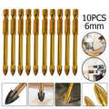 10pcs Tile Drill Bits Set Tools Excellent for Glass