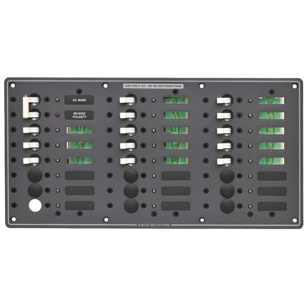 Blue Sea Boat AC Power Distribution Panel 8565 - 230V 22-Position