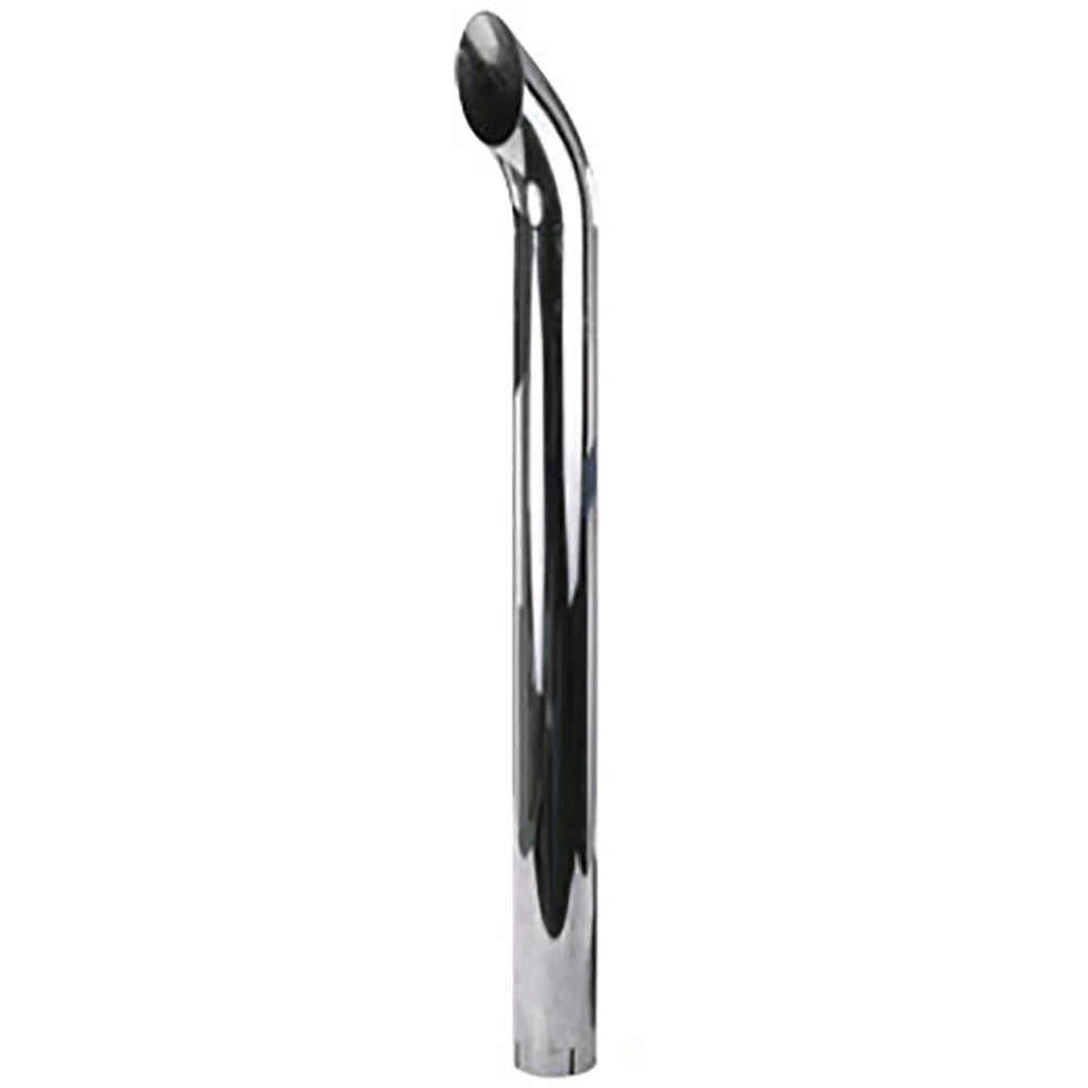48" Curved Chrome Exhaust Pipe Stack Slotted 3-3/4" ID Fits John Deere ZNL89375C