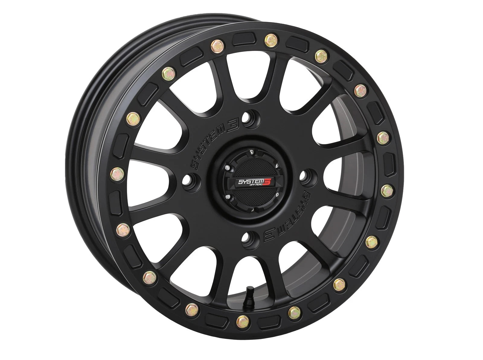 SYSTEM 3 Sb5 Bl Wheel 15x10 5+5 for ATV/UTV — Matte Black Beadlock