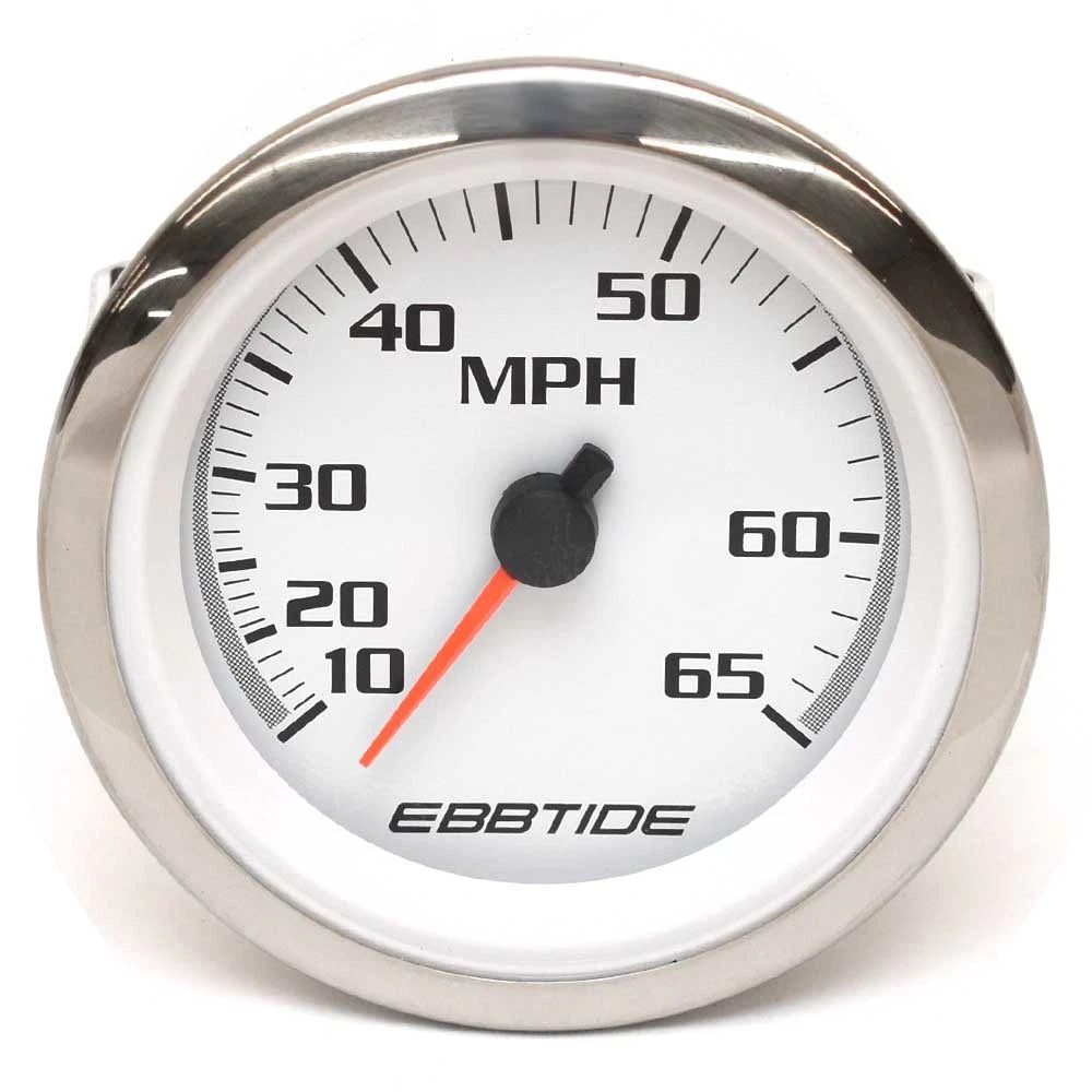 Ebbtide Marine Boat Speedometer Gauge 54710A - Beede Silver White 947353