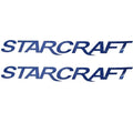 Starcraft Boat Logo Decals - Navy Blue Stickers (pair)