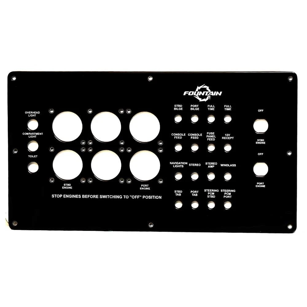 Fountain Boat Blank Gauge Panel 22806 - Twin Engine 19 7/8 X 11 1/8