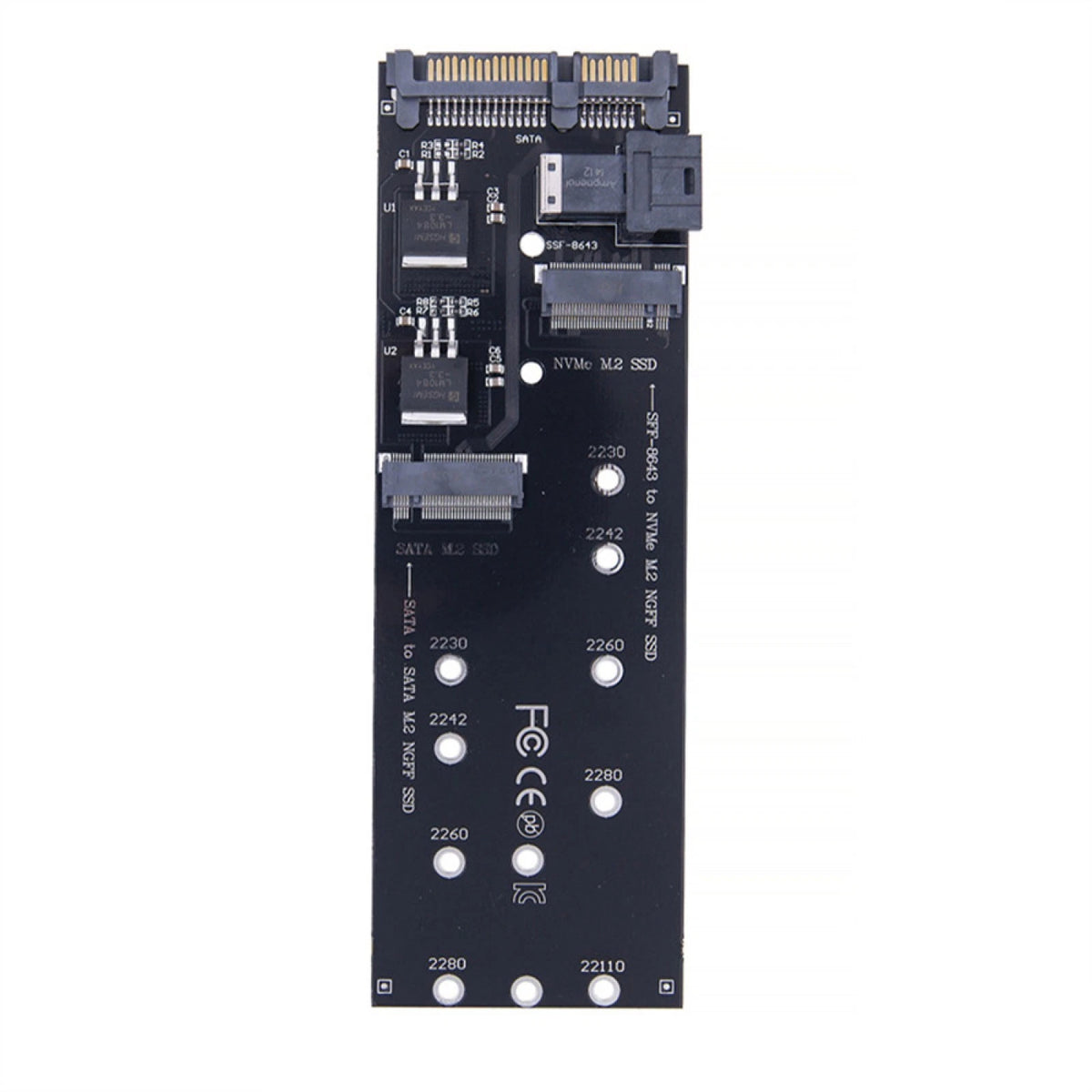 22Pin SATA M.2 SSD Adapter SFF-8643 to NVMe M.2 NGFF SSD for Mainboard B