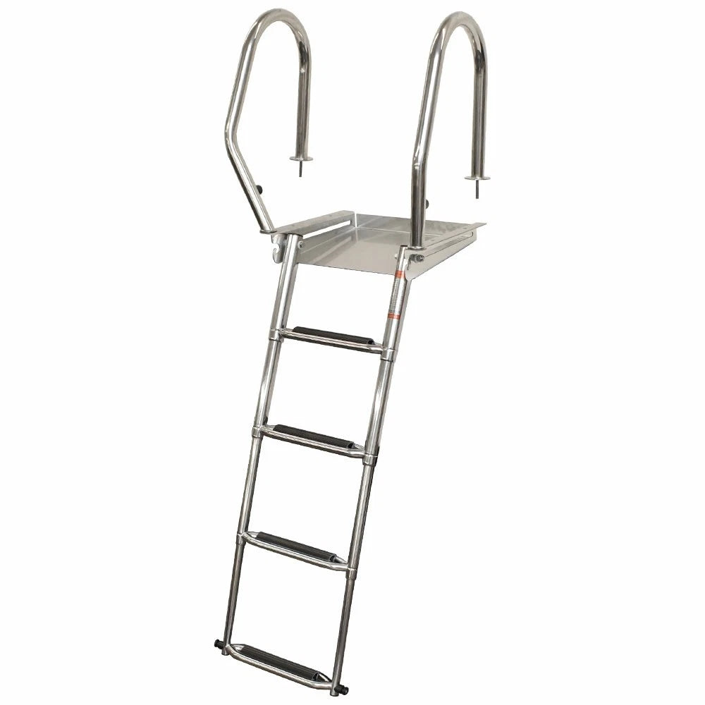 Pontoon Boat Under Platform Ladder MMI316-019827 - Slide-Out 4-Step SS