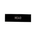Boat Panel Head Label - 1 1/4 X 3/8 Inch Black Vinyl