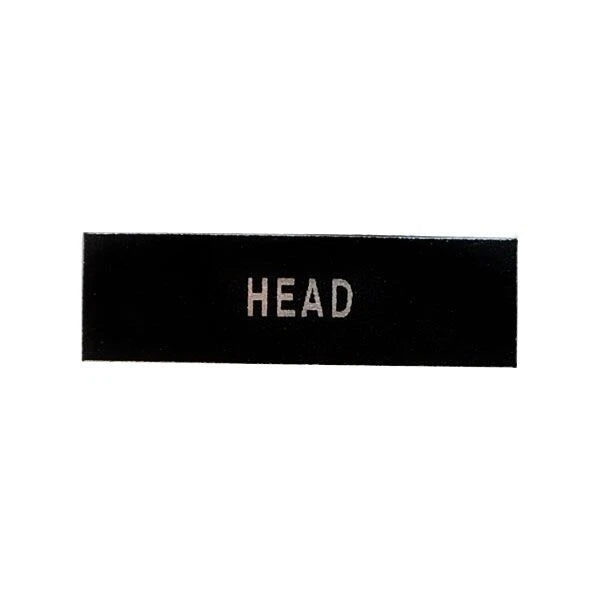 Boat Panel Head Label - 1 1/4 X 3/8 Inch Black Vinyl