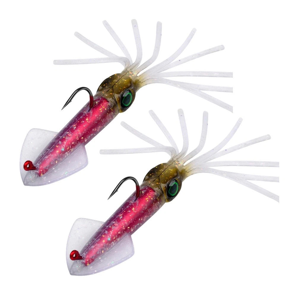 Sea Fishing Lures Prerigged Squid Jig Artificial Bait for Predator Fish