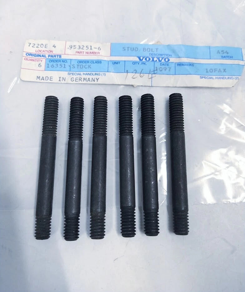 Volvo Penta 953251-6, Stud Bolt Set of 6, OEM