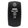 Carling Boat Rocker Switch Plate - Nav/Anc Lts Black Actuator