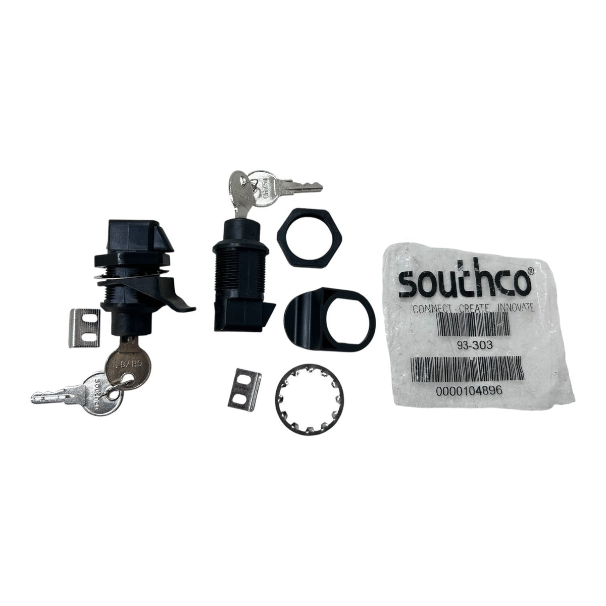SouthCo 93-303, Marine Push Button Latch Lock with Keys for Glove Box - 2 Pack
