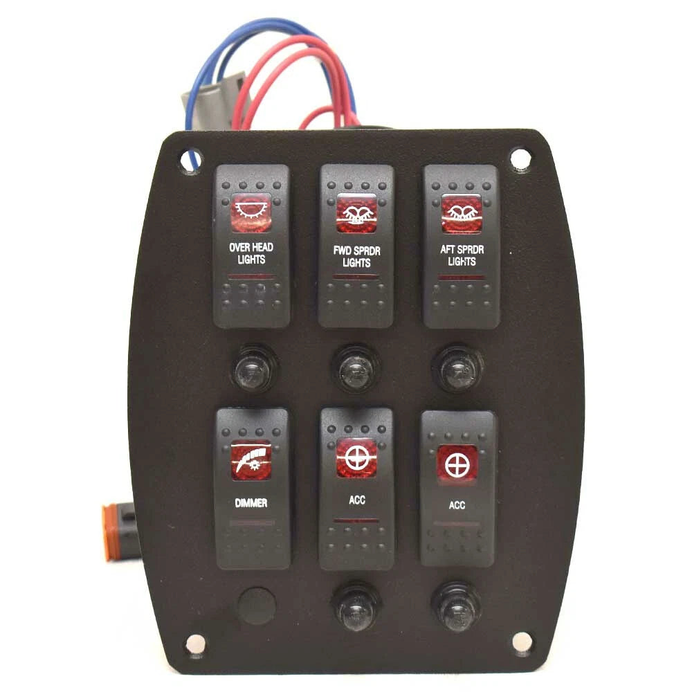 Blue Sea Systems Boat Lights Switch Panel AD-352-060 - Black Aluminum