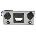 Premier Pontoon Boat Power Receptacle Panel - 12 Volt Gray Plastic