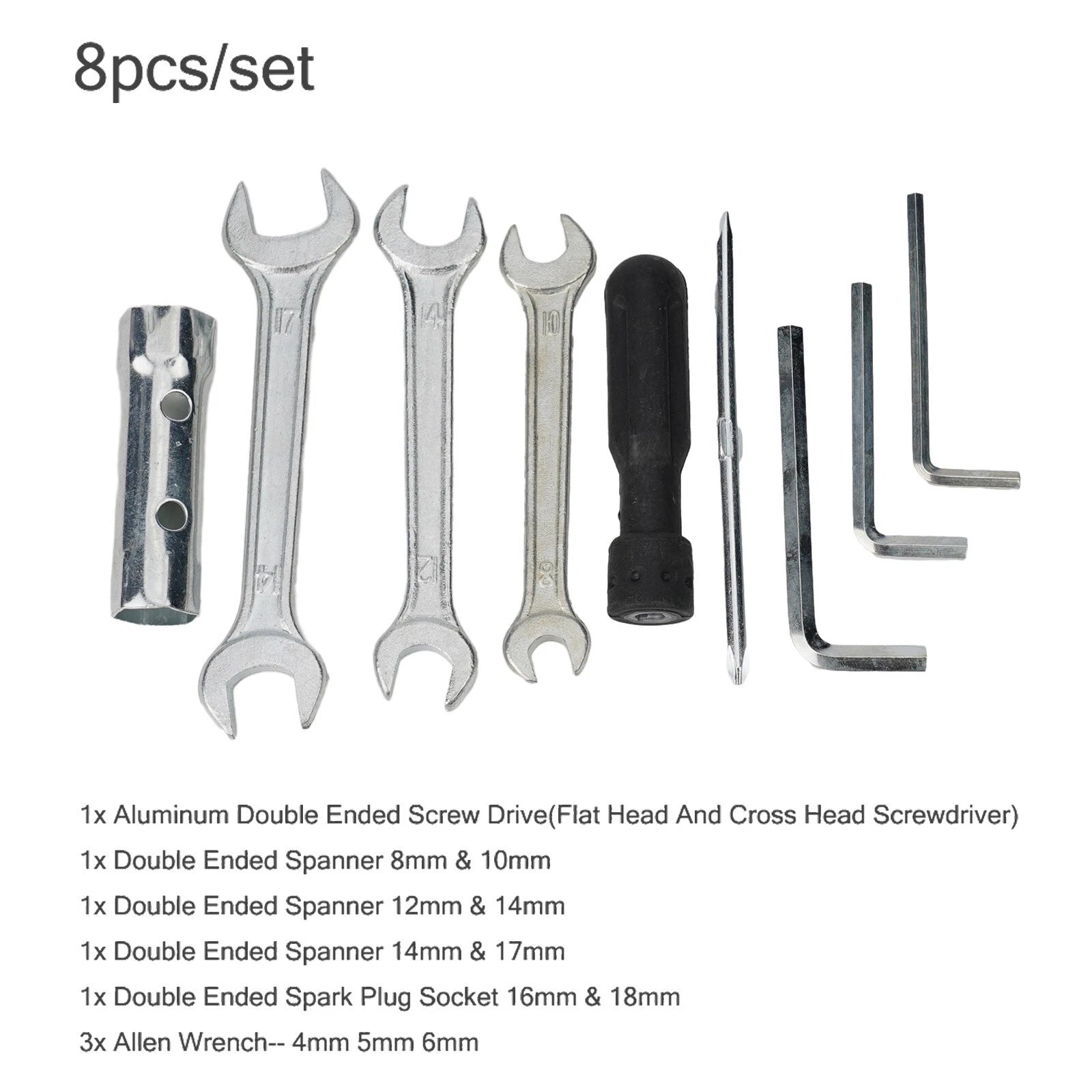 Convenient Storage Pocket 8Pcs Motorcycle Tool Accessories Repair Tool Set