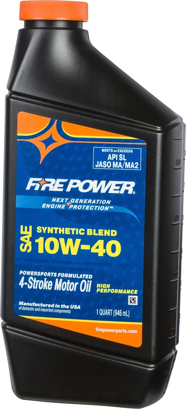 FIRE POWER Synthetic Blend Oil 10W-40 4T Motorcycle Engine Oil, 1 Qt