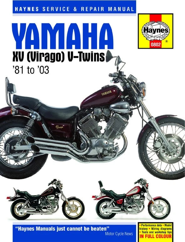 Haynes Workshop Manual for Yamaha XV 535 S, DX Virago 1994-2003 (0535 CC)