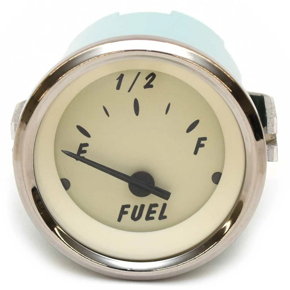 VeeThree Boat Fuel Gauge 780642PMNB - 2 Inch Cream Silver