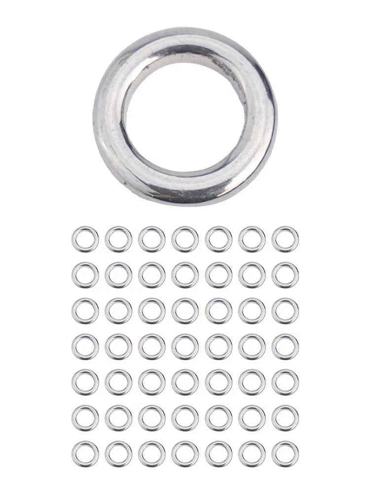 50pcs Fishing Solid Ring Seamless Split Ring Swivel Knot Lure Tools