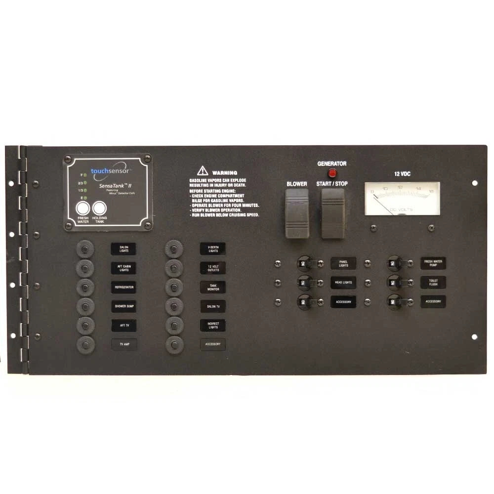 Rinker Boat Breaker Panel - 12V Black 19 X 9 Inch Aluminum