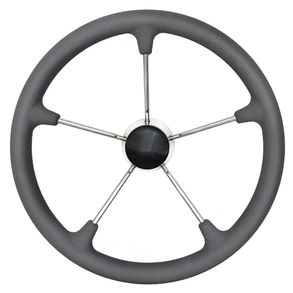Boat Steering Wheel with Cap - 16 Inch Foam Rubber Grip Stainless Steel