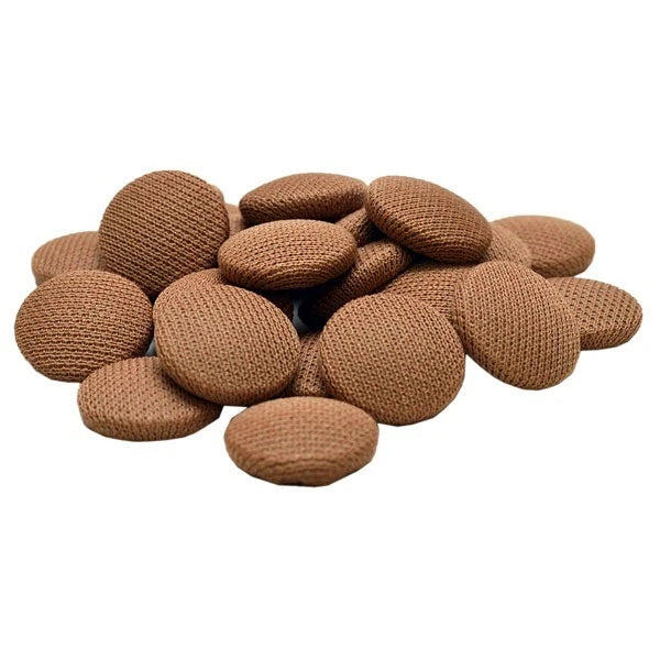 Fasnap Boat Button Snap Covers 7000445 - 1/2 in Brown Fabric (25Pc)