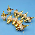 Chassis Phono Connector Set Mount 10pcs Plated Panel Female Jack Socket