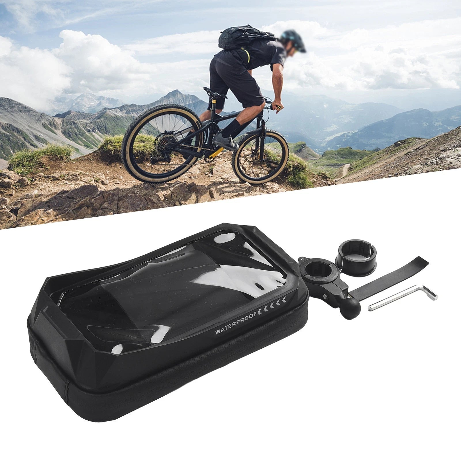 Motorcycle Waterproof° Rotatable with Touch Screen Phone Holder