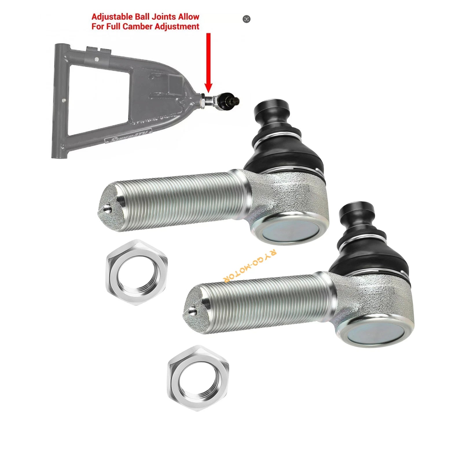 Adjustable Ball Joint for Polaris RZR 800 570 900 Front Upper A-arms 2008-2014