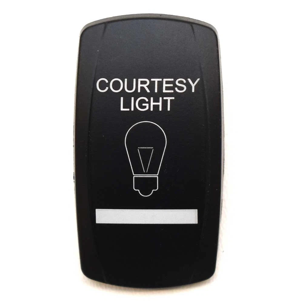 Boat Rocker Switch Cover - Courtesy Light Actuator Black White