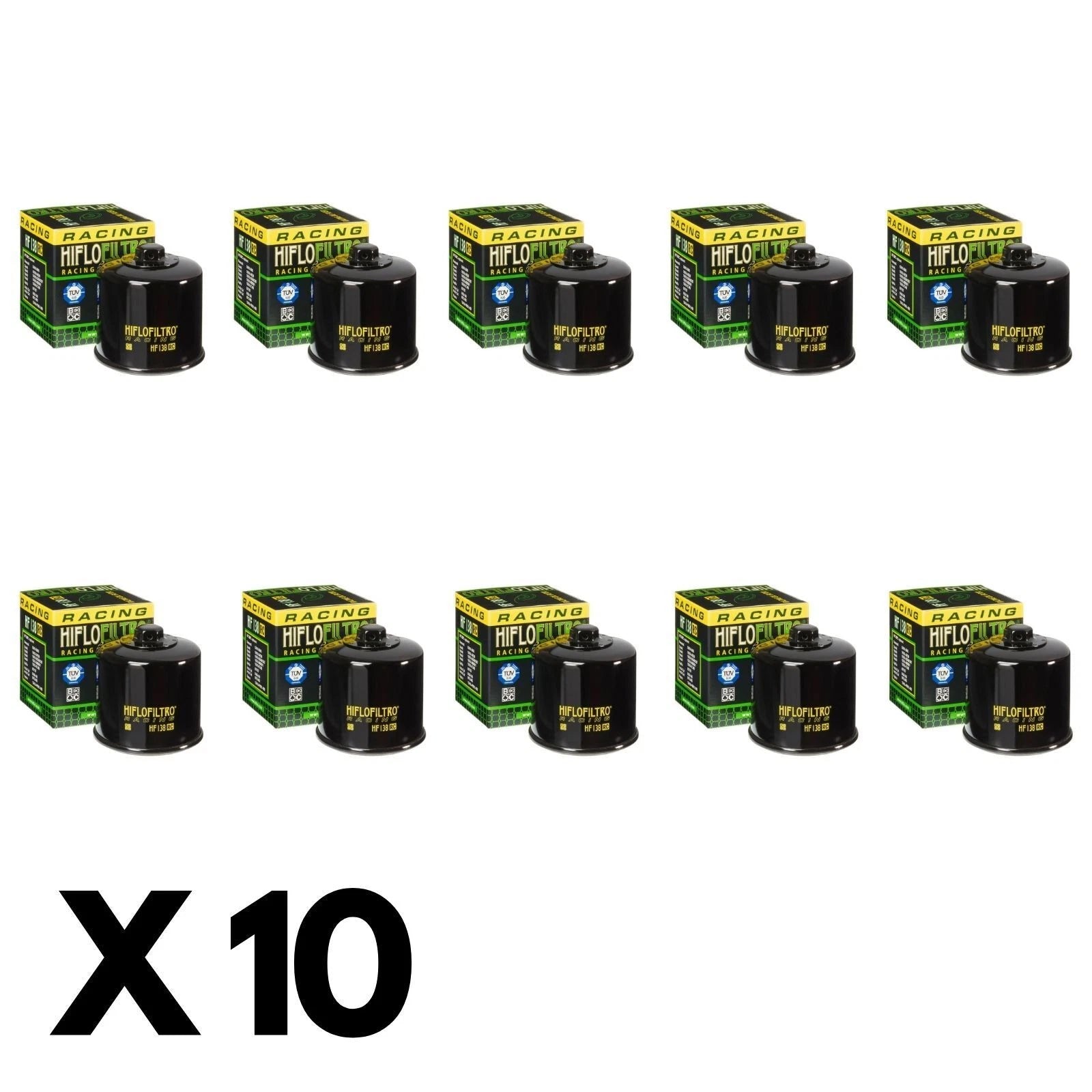 10 Pack Hiflo Oil Filter for Arctic CAT 400 ATV 1998-1999 (with Nut)