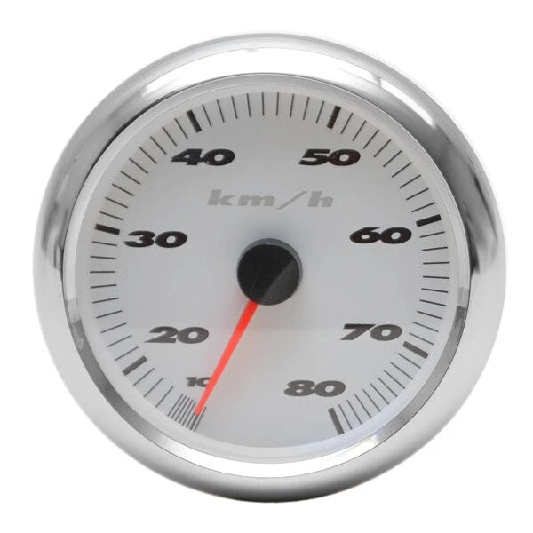 Medallion Boat Speedometer 6521-00026-01 - MasterCraft 80 KMH Silver