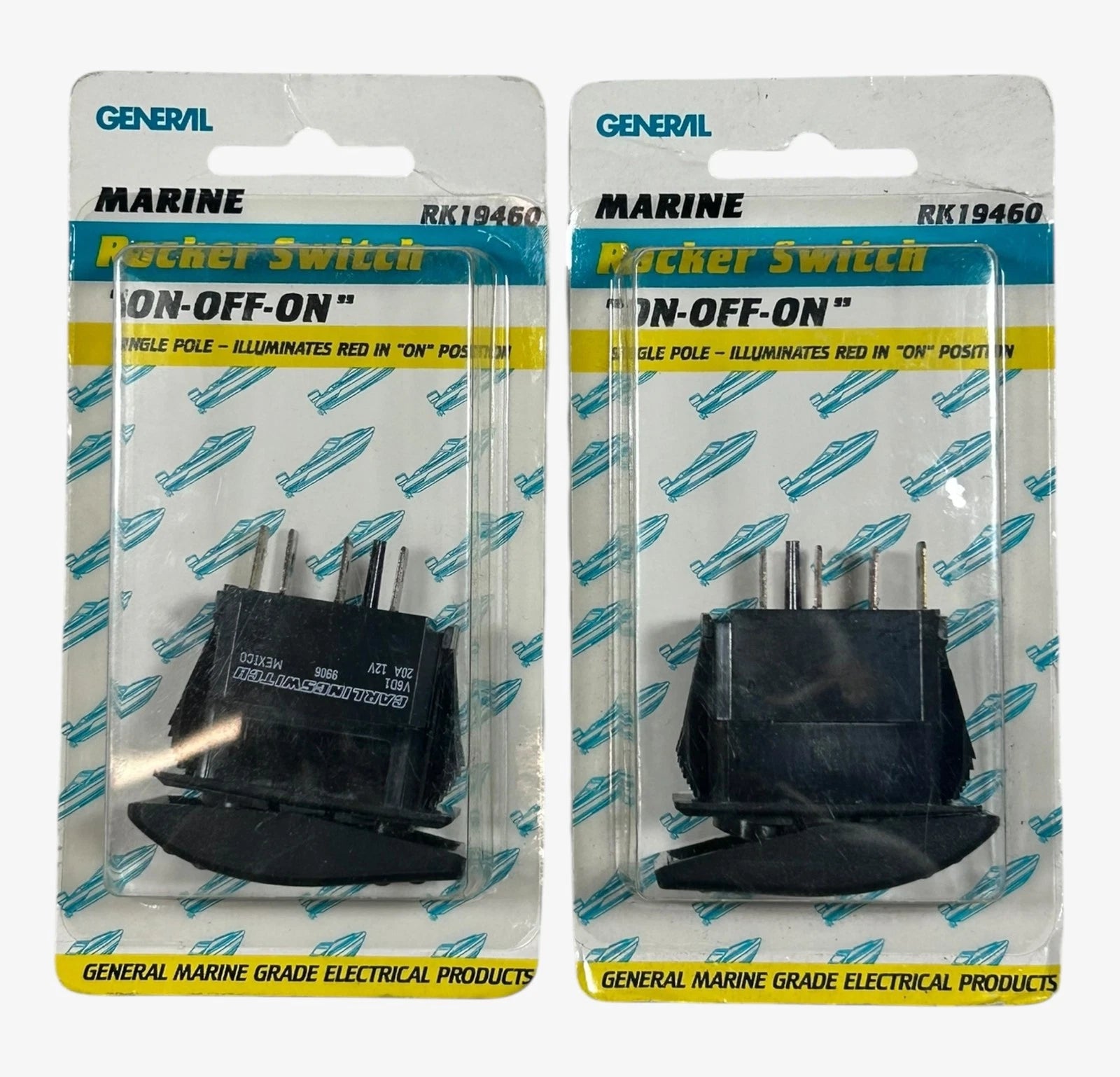 General Marine RK19460, on - Off - on Single Pole Rocker Switch - 2 Pack
