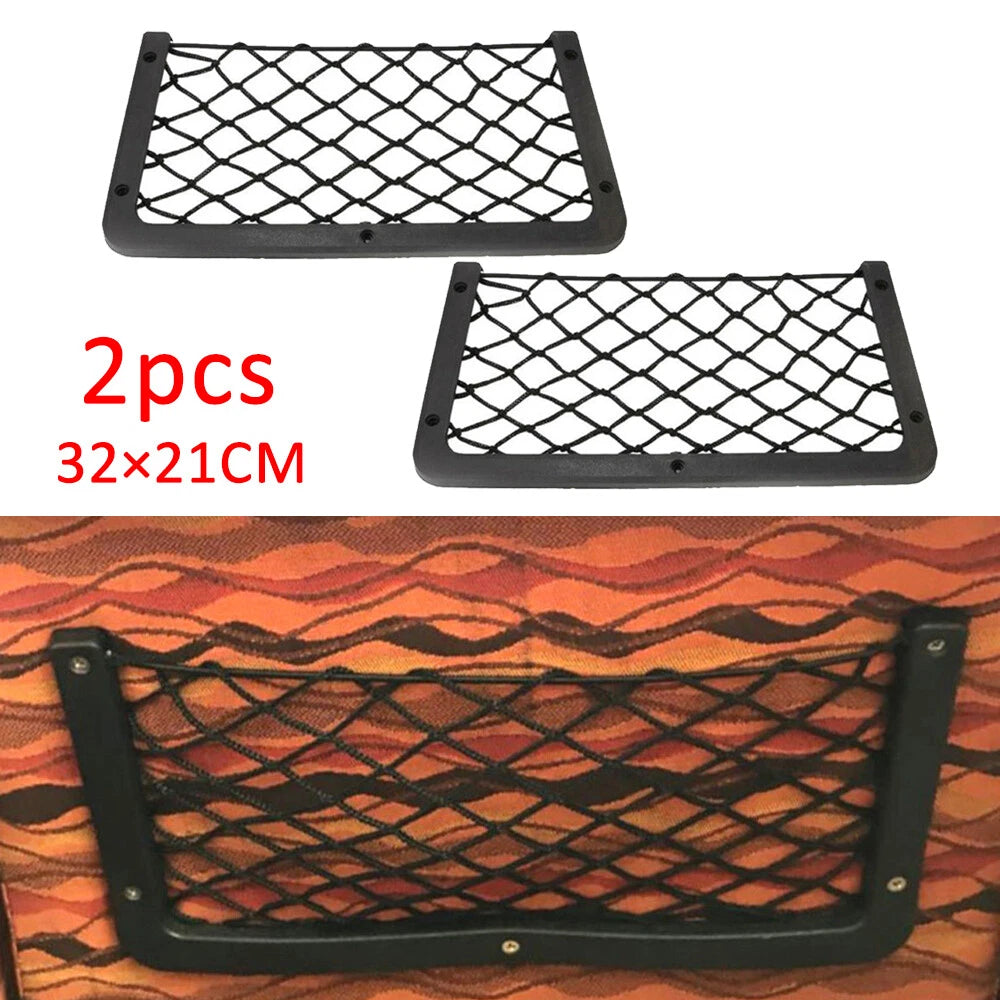 2Pcs Large Storage Cargo Mesh Net for Camper Caravan Boat Bag Holder Pocket