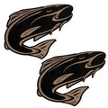 Tracker Boat Fish Decals 138582 - Black Tan Stickers (pair)
