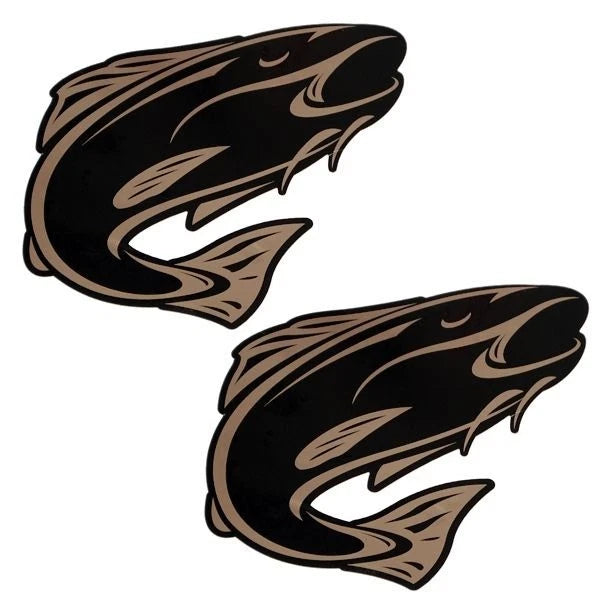 Tracker Boat Fish Decals 138582 - Black Tan Stickers (pair)