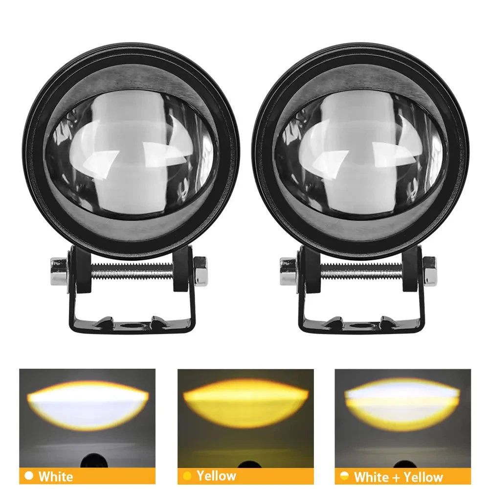 For MINI Headlamp Motorcycle Car 20W Waterproof LED Spot Light White Yellow