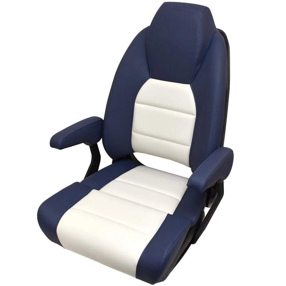 Pontoon Boat Captains High Back Helm Seat 3039-0025833 - Sapphire Blue