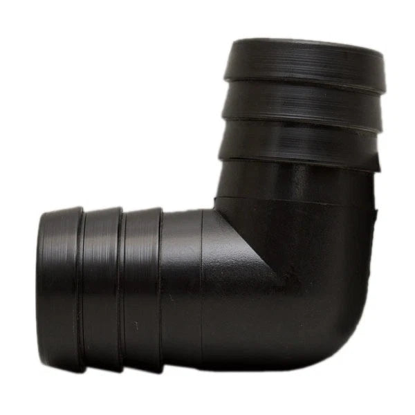 Doral Boat Thru Hull Connector - Black 90 Degree 1 1/2 Inch Fitting
