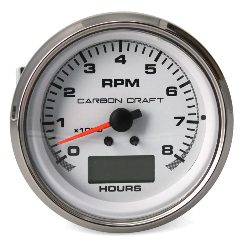 Beede Boat Tachometer Gauge 960609 - 3 1/4 Inch Carbon Craft Hour Meter
