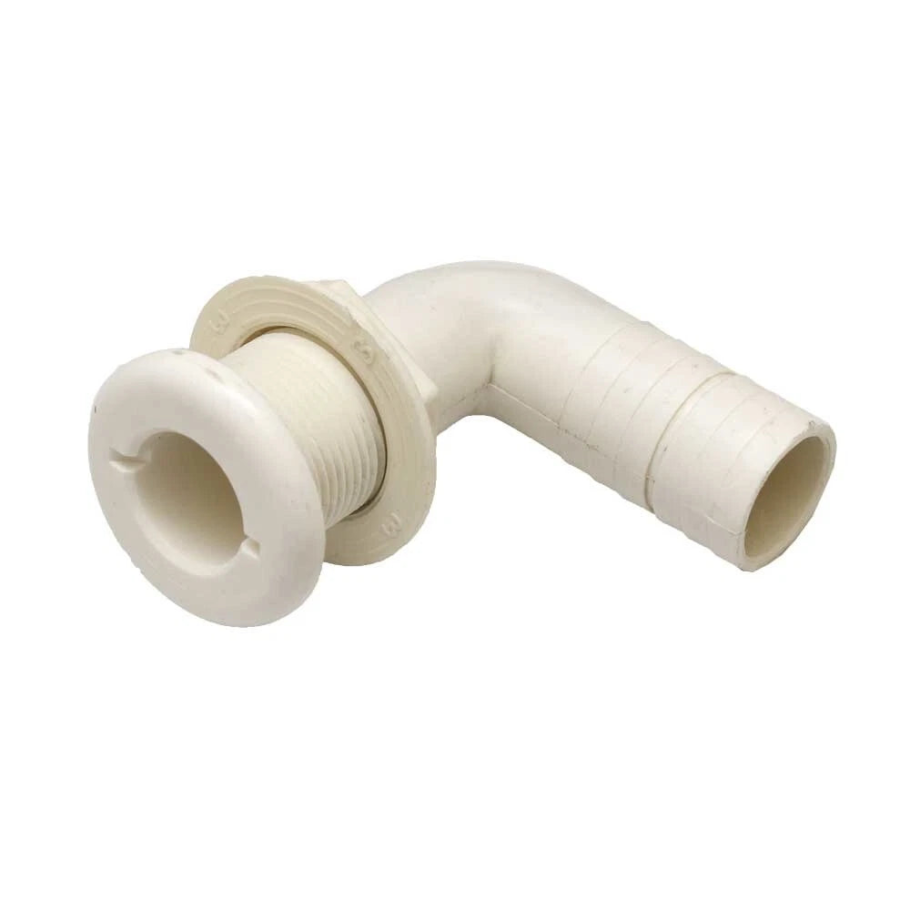 T-H Marine Boat Thru Hull 1262 - 1 1/8 Inch Elbow White Plastic