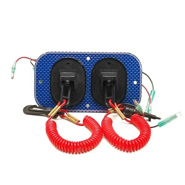 Wellcraft Boat Ignition Switch Panel - Dual 6 X 3 3/8 Inch Blue