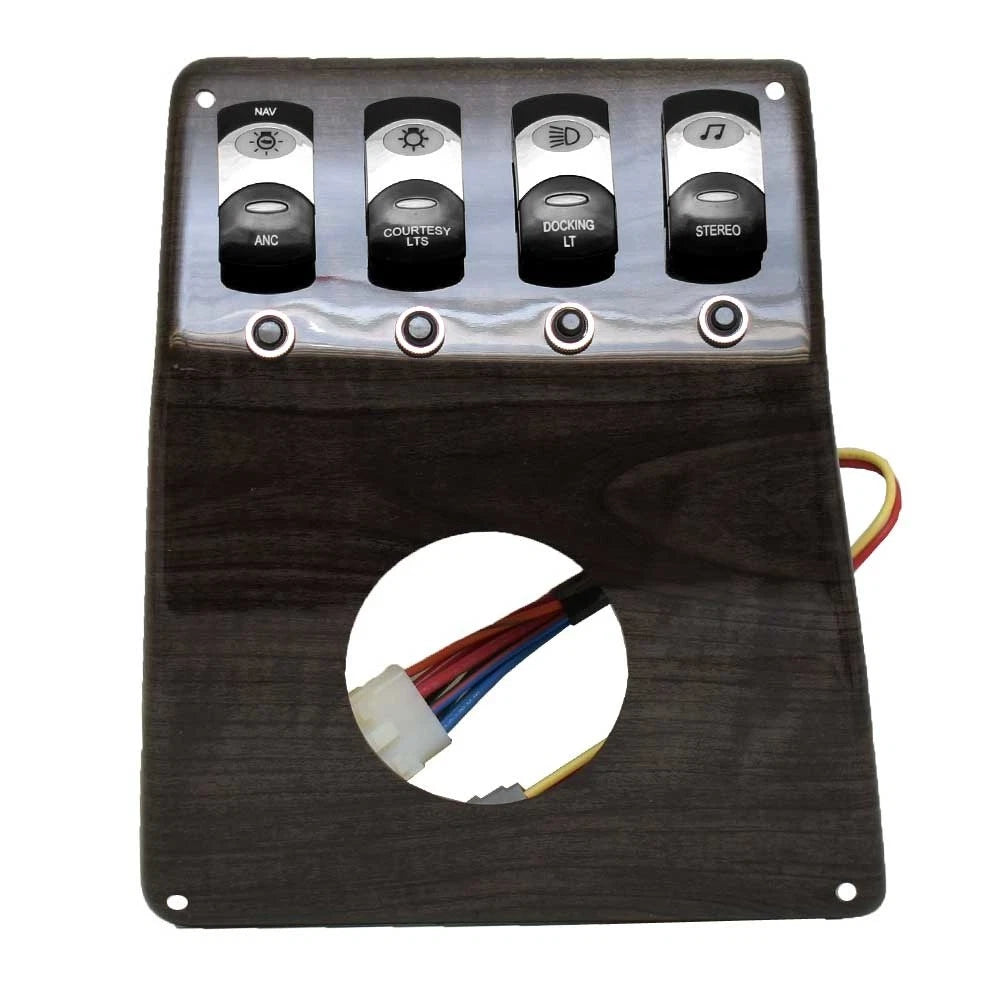 Rinker Boat Switch Panel - 7 7/8 X 9 1/2 Inch Gray Faux Woodgrain
