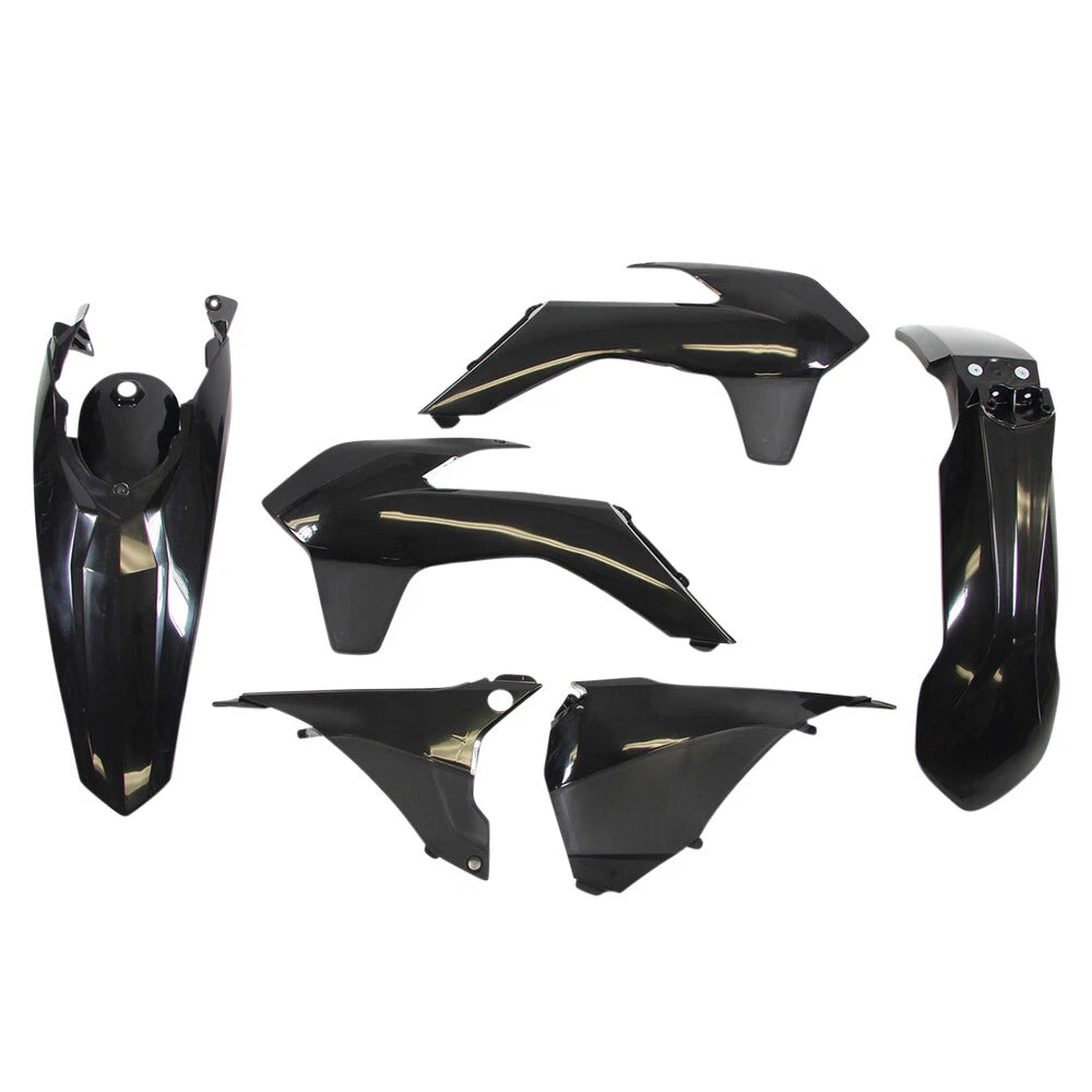 Rtech Plastics Kit for KTM EXC 125-200-250-30 0 2014-2016 Black