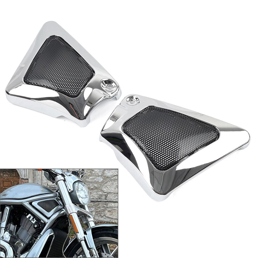 Pair Motorcycle Airbox Frame Neck Side Intake Cover for Harley V-Rod VRSCX VRSCA