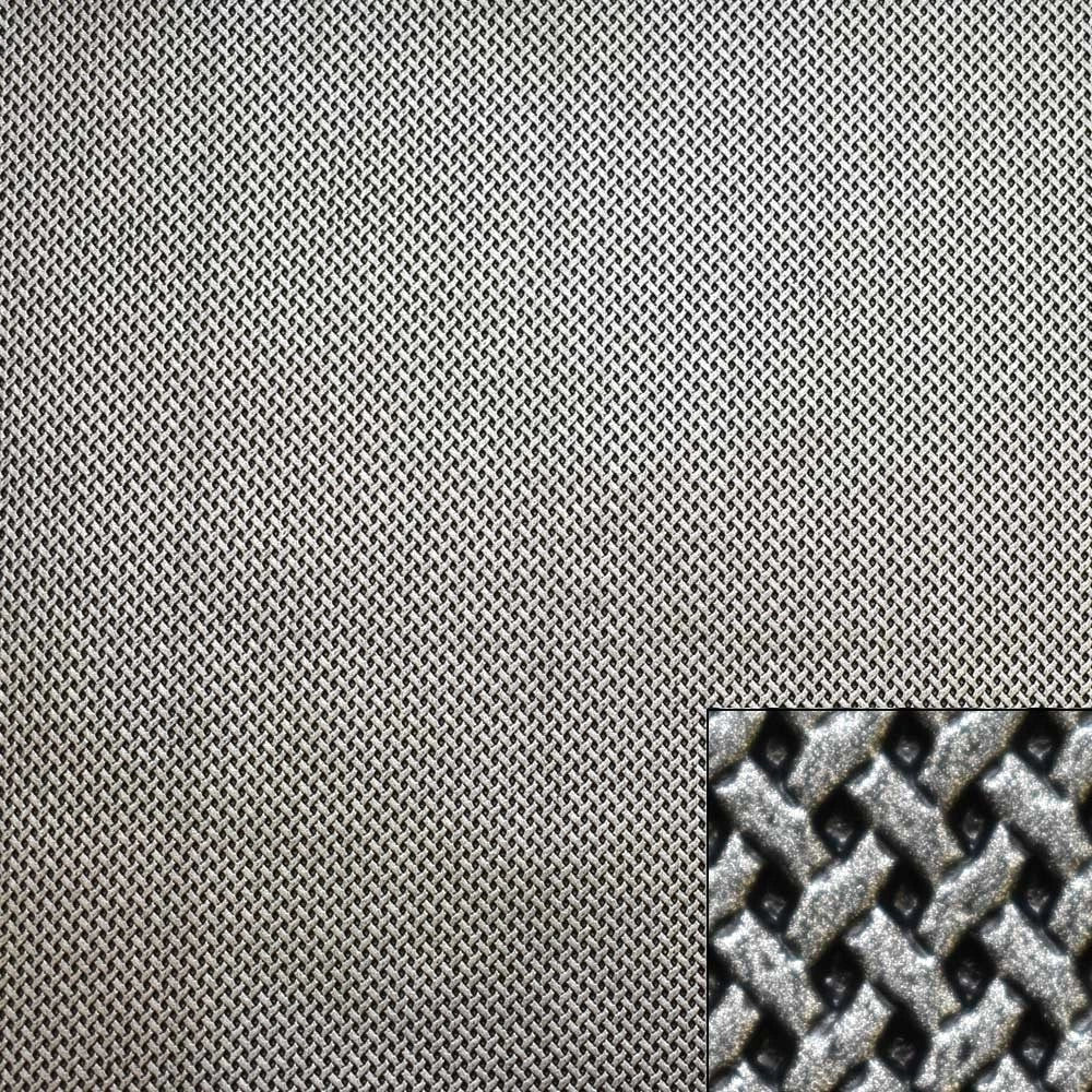 Boat Marine Auto RV Seat Vinyl - Silver Black Fuzzy Back Omnova (YD)