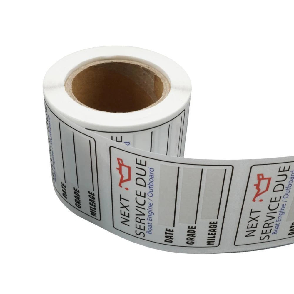 Change Sticker Next Service Due Reminder Roll Boat Engine Sheet Label 220 Sheets