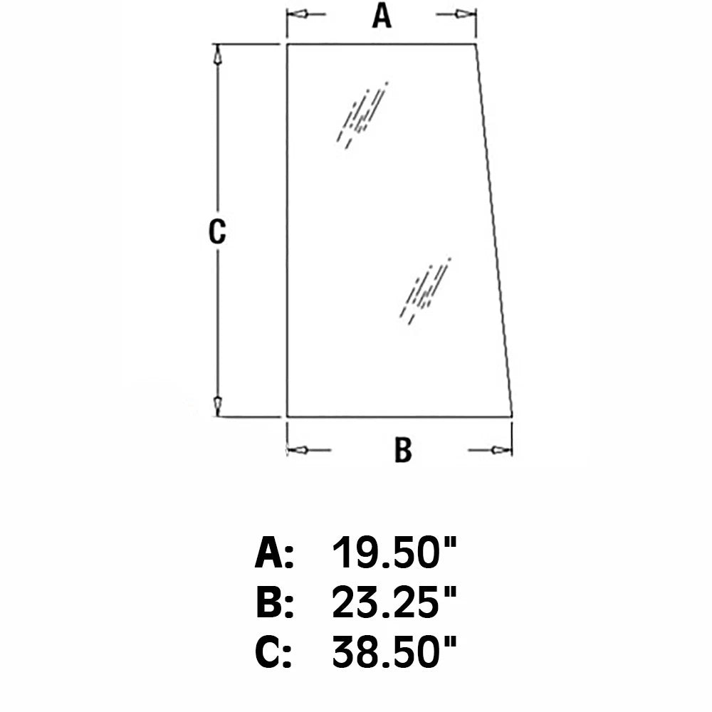 Upper Side Glass Fits John Deere Replaces CD16050