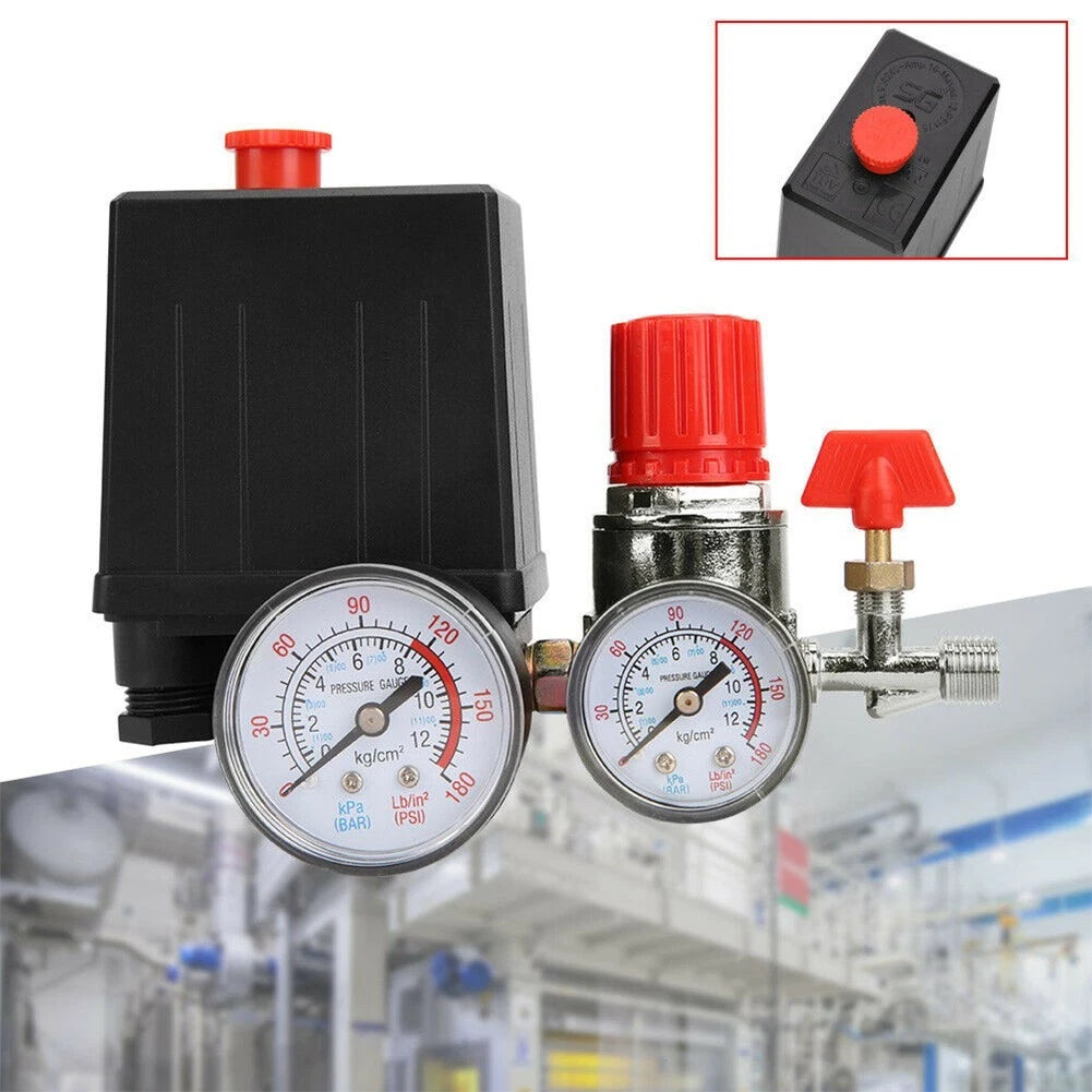 Air Compressor Pressure Switch Control Pressure Switch Valve with Gauge